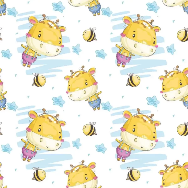 Bee and Stars Peel and Stick Wallpaper