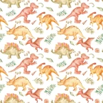 Watercolor Dinosaur Peel and Stick Wallpaper