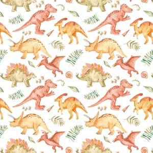 Watercolor Dinosaur Peel and Stick Wallpaper