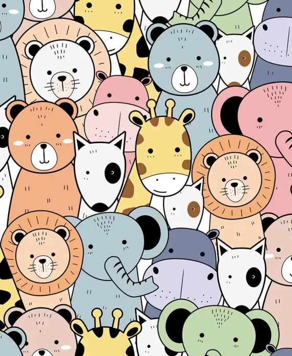 Cute Zoo Peel and Stick Wallpaper