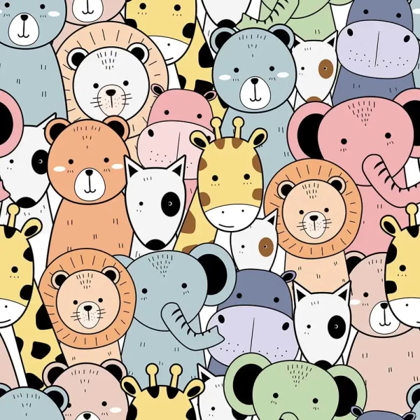 Cute Zoo Peel and Stick Wallpaper