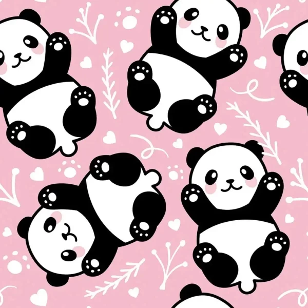 Pink Panda Peel and Stick Wallpaper