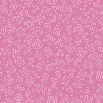 Pink Letter Pattern Peel and Stick Wallpaper