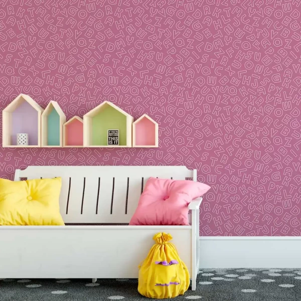 Pink Letter Pattern Wallpaper