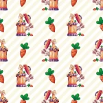 Funny Giraffe and Rabbit with Apple Peel and Stick Wallpaper