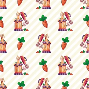 Funny Giraffe and Rabbit with Apple Peel and Stick Wallpaper