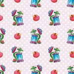 Funny Snake with Apple Peel and Stick Wallpaper