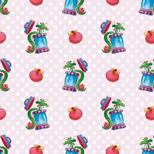 Funny Snake with Apple Peel and Stick Wallpaper