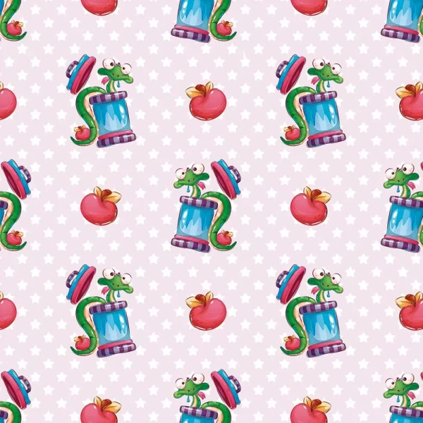 Funny Snake with Apple Peel and Stick Wallpaper