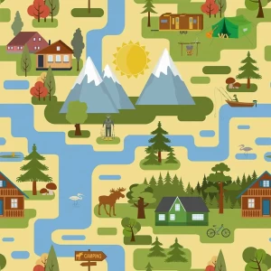 Mountain Camp Peel and Stick Wallpaper