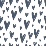 Pattern of Illustrated blue Hearts Peel and Stick Wallpaper