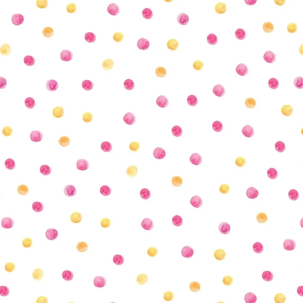 Pink and Yellow Dots in Watercolor Peel and Stick Wallpaper