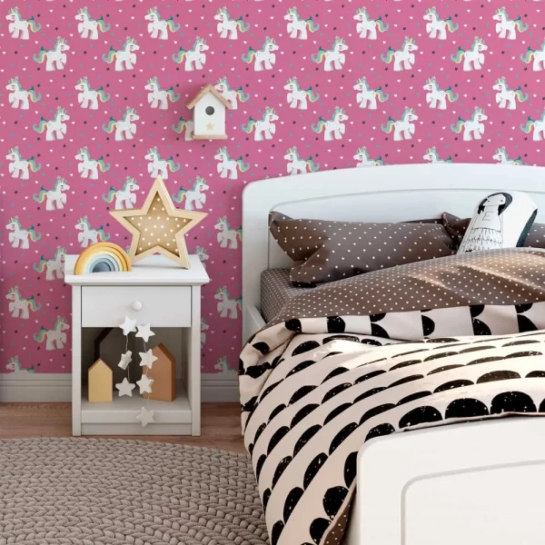 Unicorn Princess with stars Peel and Stick Wallpaper