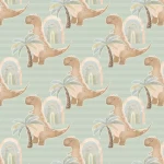 Baby Dinosaur with Palm Tree Peel and Stick Wallpaper