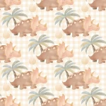 Happy Baby Dinosaur in Summer Peel and Stick Wallpaper