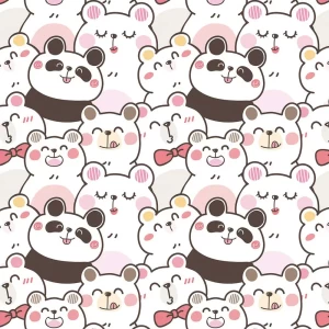 Pink Bear Peel and Stick Wallpaper