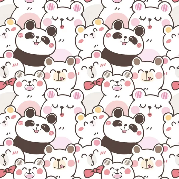 Pink Bear Peel and Stick Wallpaper